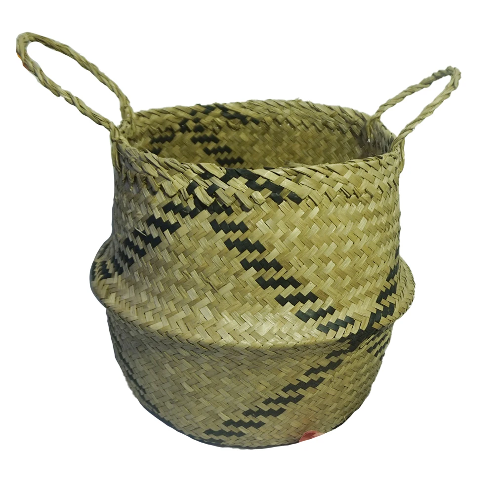 Seagrass belly basket Pot Laundry straw woven Wicker basket storage seagrass baskets made in Vietnam