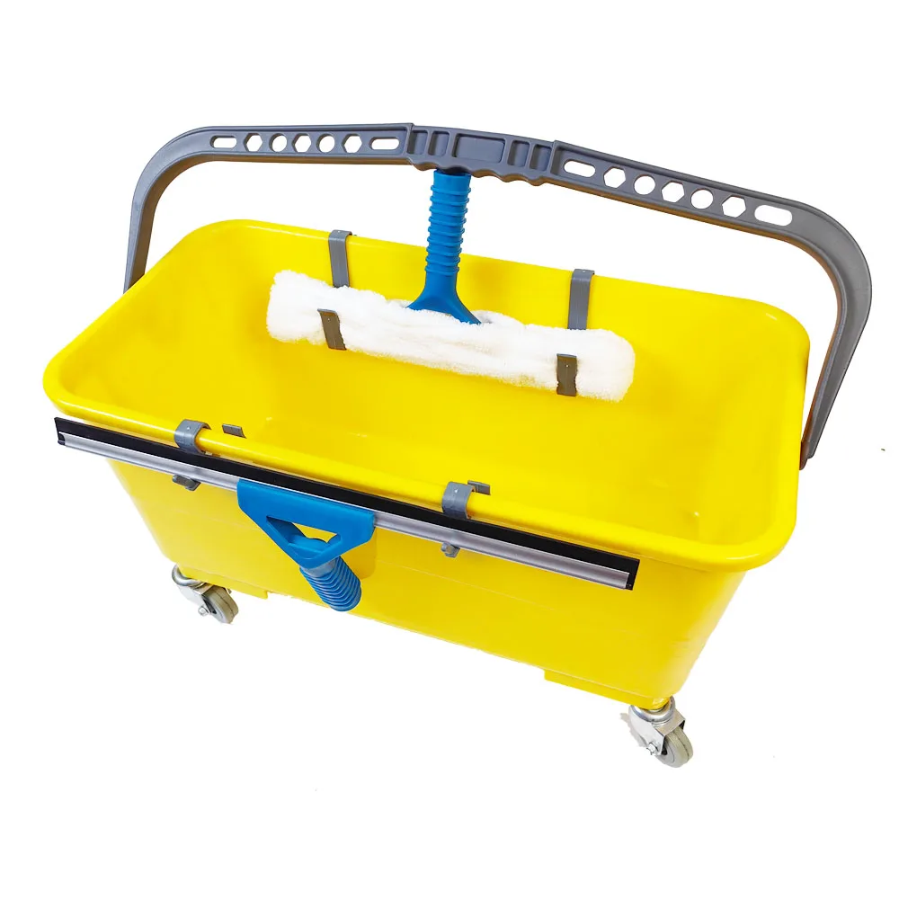 ESD 25L Commercial Rectangular Plastic Bucket with Plastic Hook 6 Gallon PP Bucket for Window Cleaning