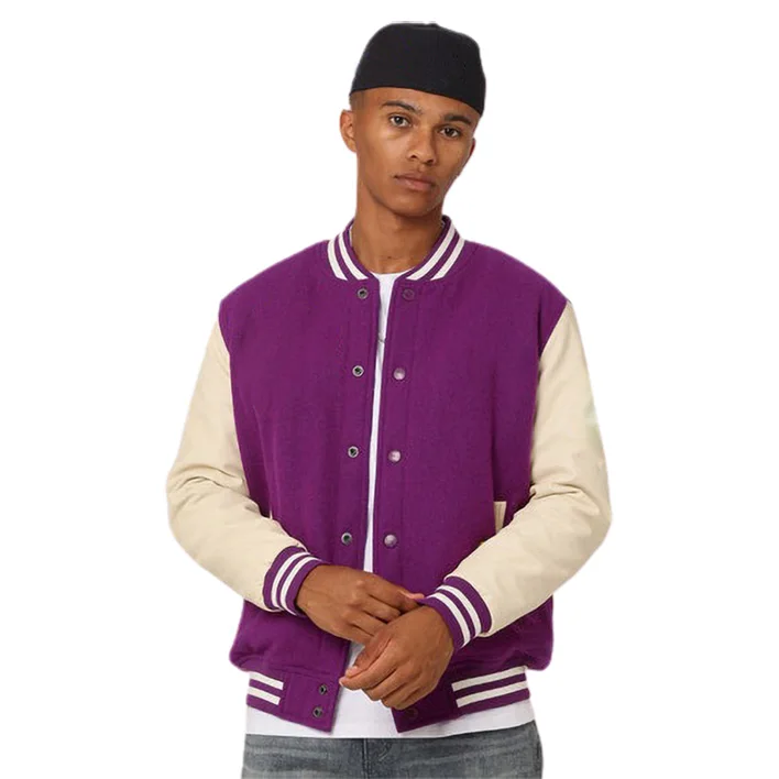 Custom winter chenille embroidery baseball letterman jackets leather sleeves streetwear Breathable varsity jacket for men