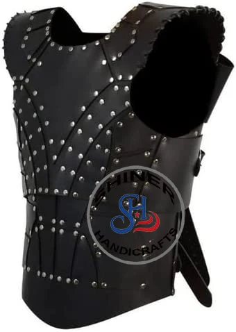 Medieval Leather Woman Jacket Armor re-enactment SCA Armor viking Halloween Costume Black Color Breastplate n Jacket