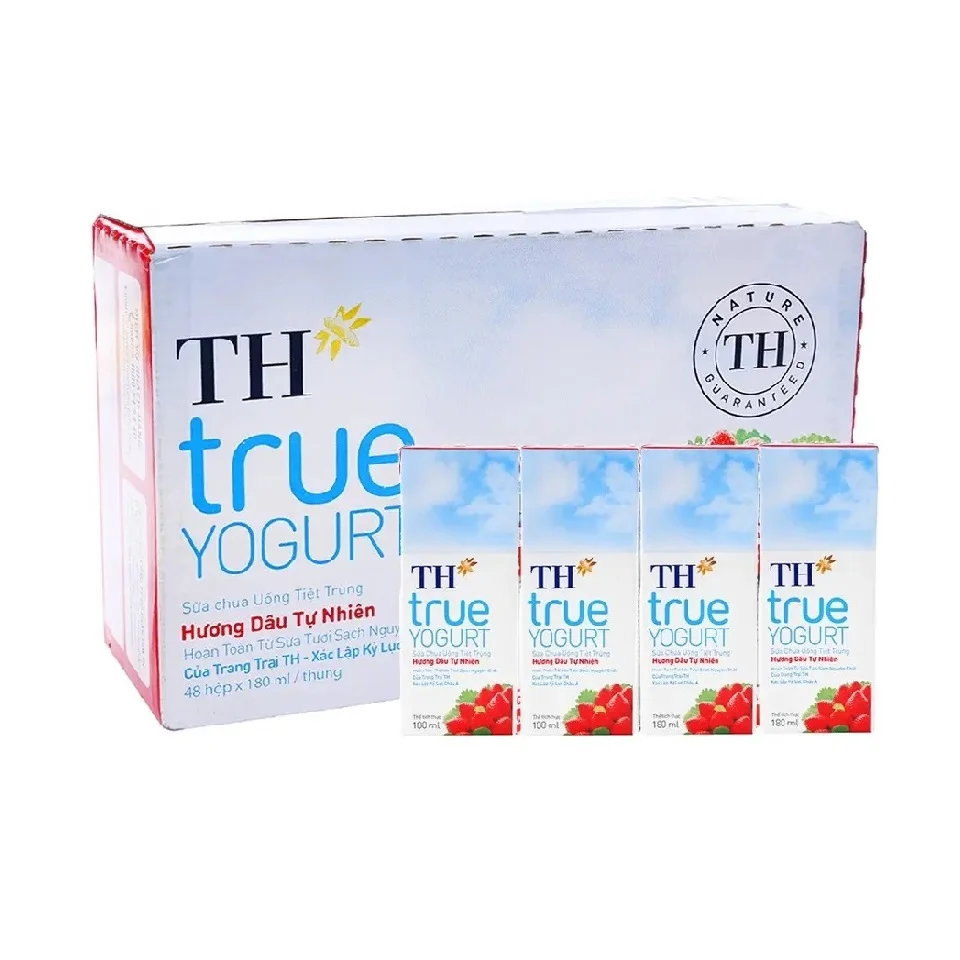 UHT Drinking Yogurt Natural Strawberry 180ml Fruity Flavor Nutrition Organic Halal Certified Milk Yogurt Drinking