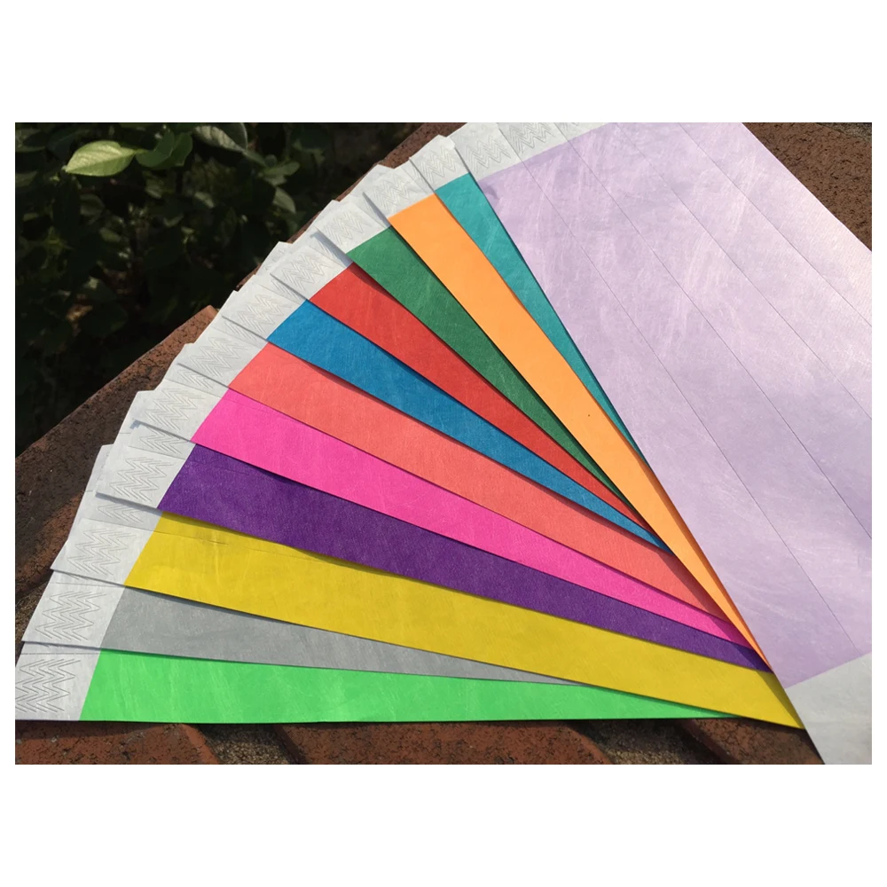 Paper Clip Bracelet 19mm 25mm TYVEK WristBands Tear Resistant 100% Water Proof Numbering Various Colors