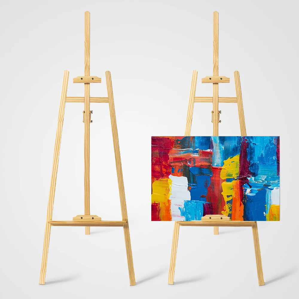 Hot Selling Pine Wooden Easel 170cm Standing Easel Stand Studio Floor Easel for Artist Painting Wedding Display Stand