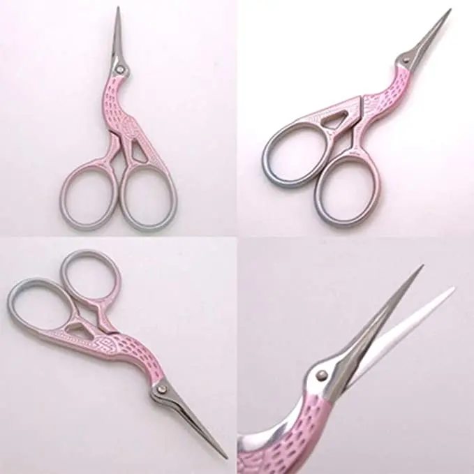 Vintage Crane Design stainless steel Stork embroidery scissors mini vintage scissors, used for DIY sewing, artwork