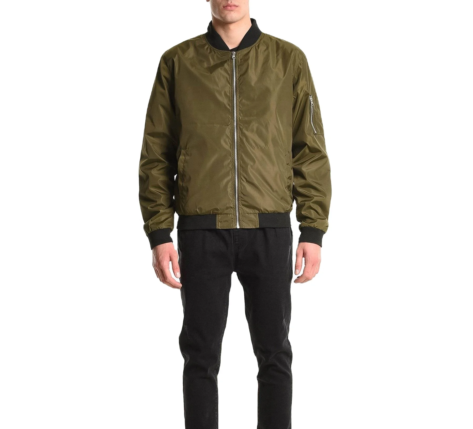 New Custom Unisex MA1 Flight Pilot Jacket Winter Satin Wool Padded Classic Bomber Style Fur Decoration Leather Polyester Fabric