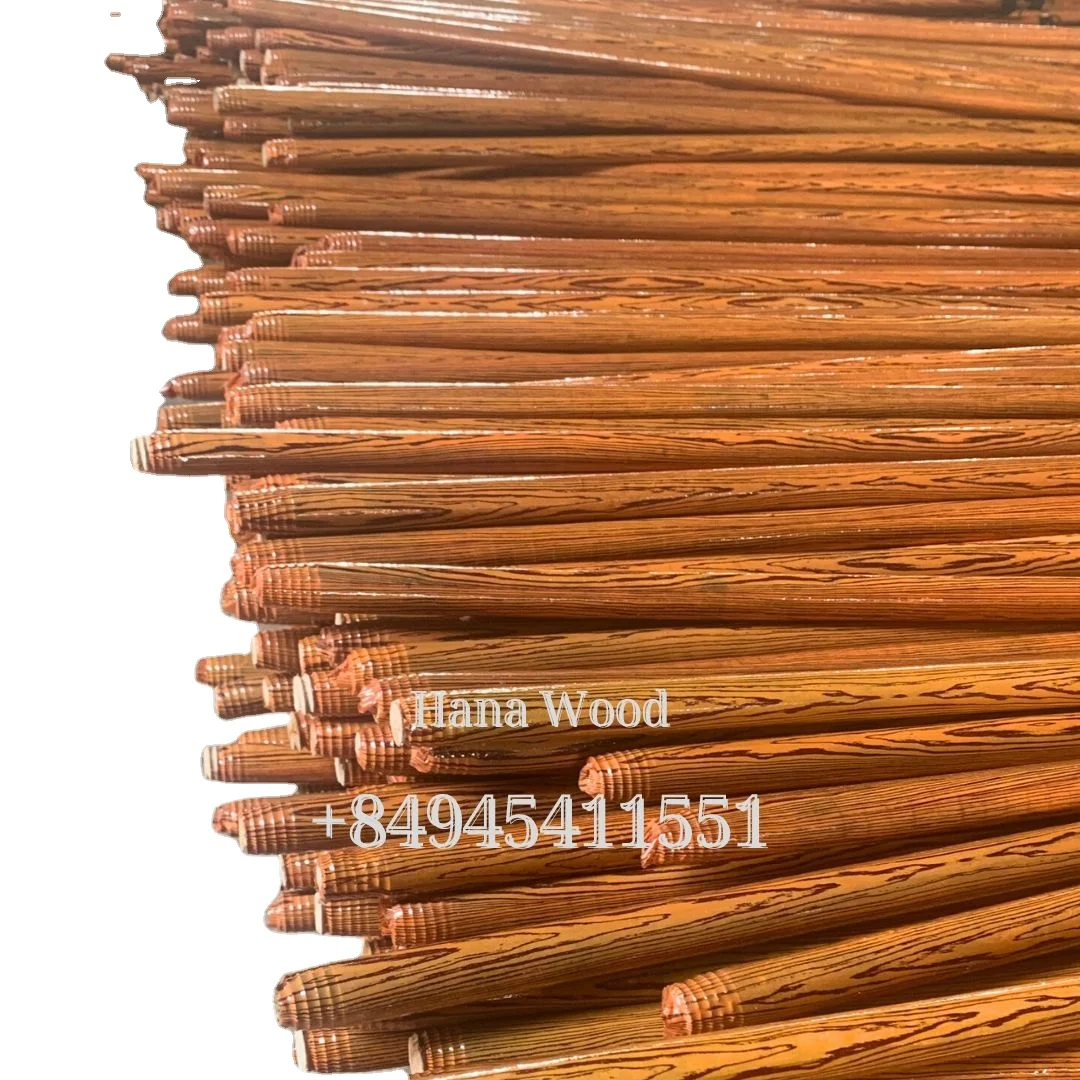 Vietnam wooden broom handle pvc coated grain wood broom rods mop stick making machine cheapest price