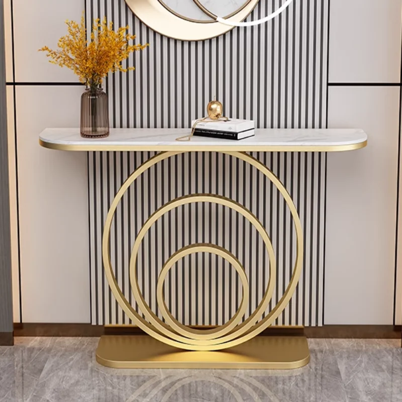 Luxury Household Stainless Steel White Marble Top Entryway Table CECX012 For Hallway