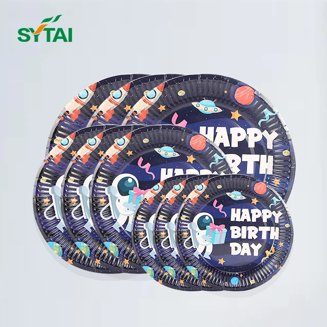 High Quality Biodegradable PLA coating Paper Plates Compostable Disposable Plates Birthday Party Tableware paper plate