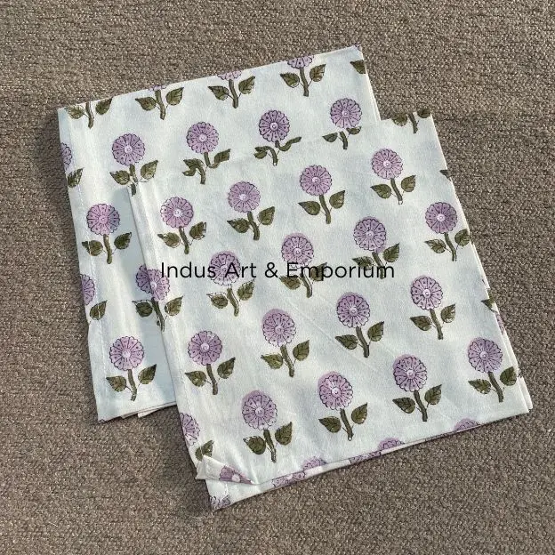 Beautiful Handmade Cotton Napkins Wholesale Hand Block Printed Cotton Napkins Colorful Hand Block Napkins
