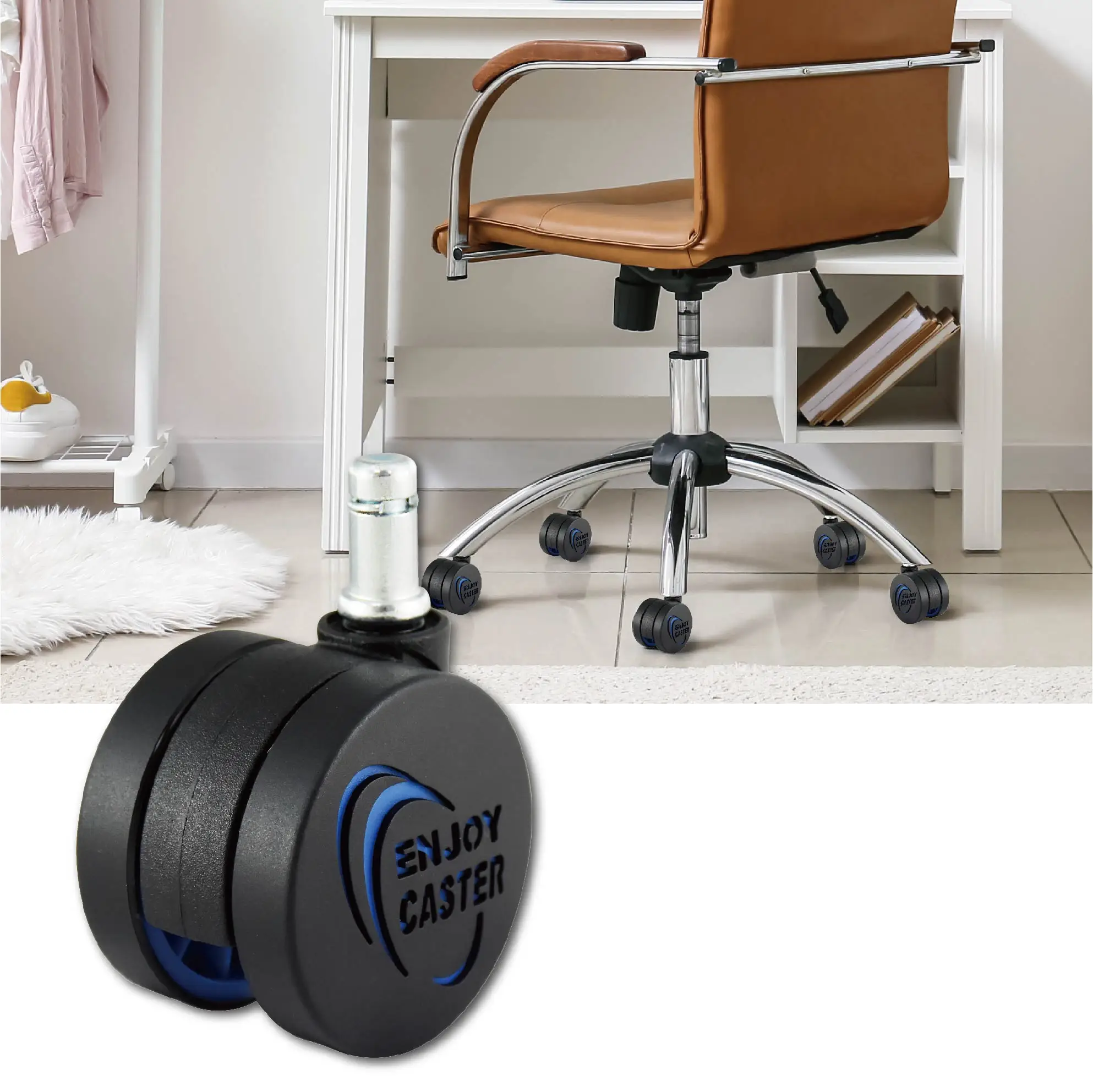 60mm PU Caster Customized Wheels for Office Chair Furniture