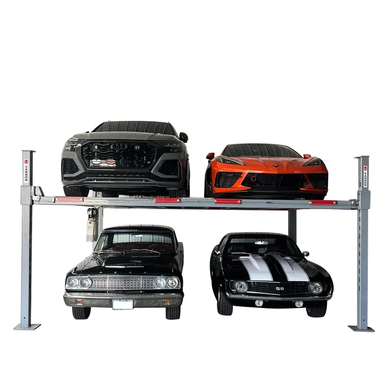High quality 4.5ton 4 post car lift double car parking stacking lifts