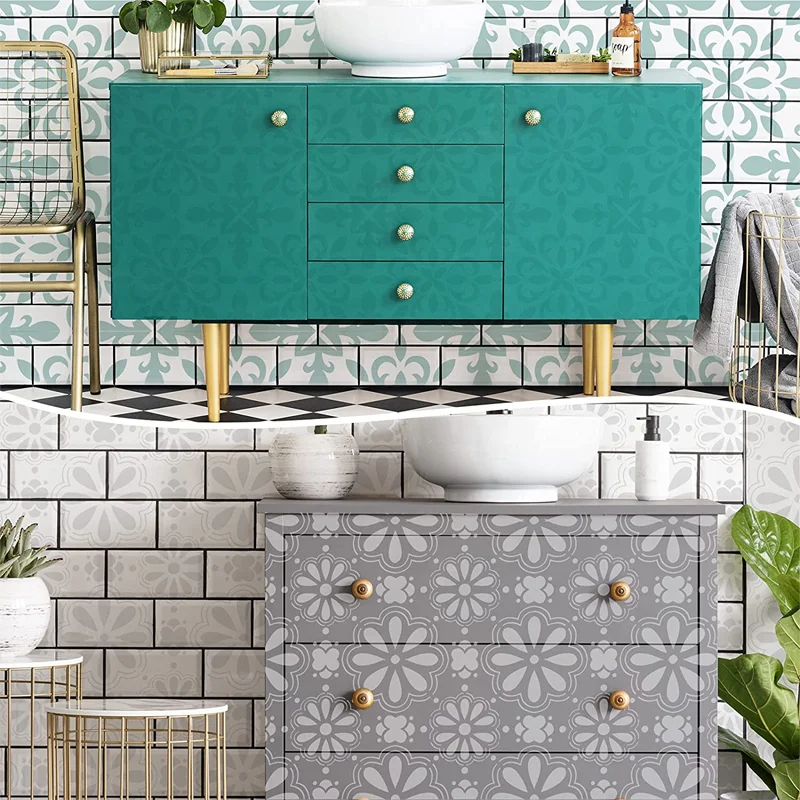 Simple Style Large Tile Stencils for Painting Walls Concrete Floor Stencils Drawing Pattern Templates