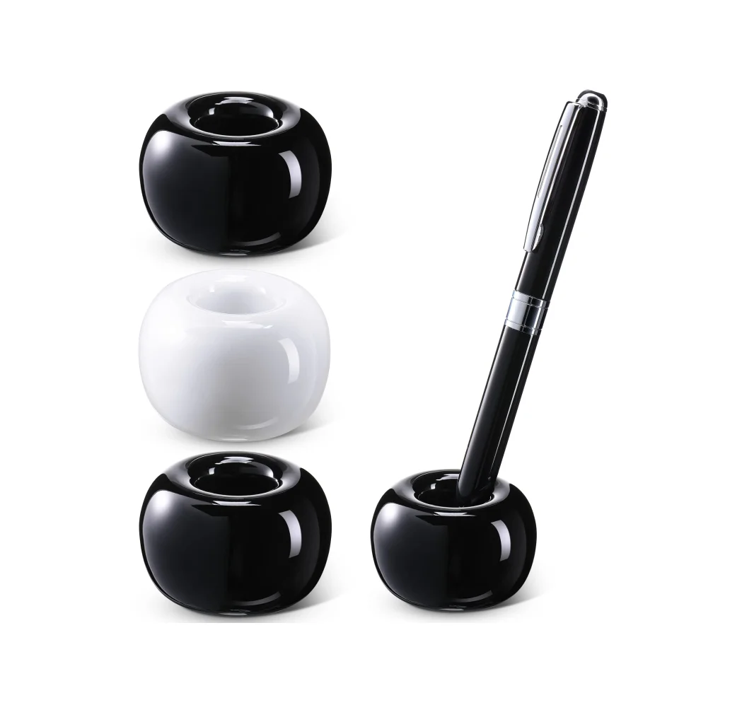 Customized logo ceramic pen and card holder office desk pencil holder pens holder for Office Stationery for different size