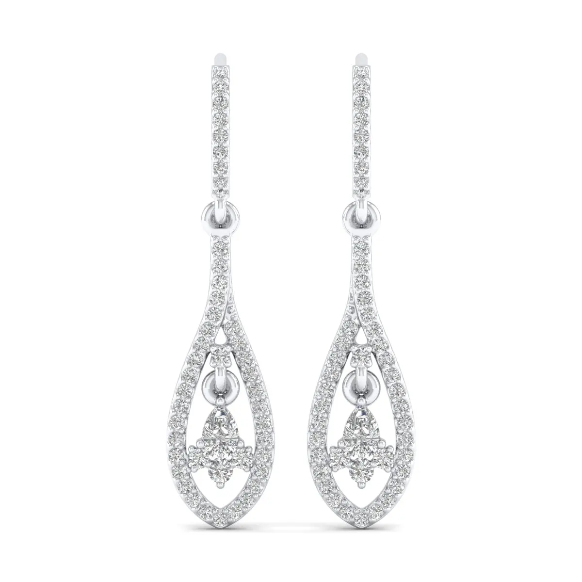 REYES Fine Jewelry Elegant 14K 18K Solid Gold 1.17 CT Pear Cut Moissanite Earrings For Women Wedding Party Wear Jewelry