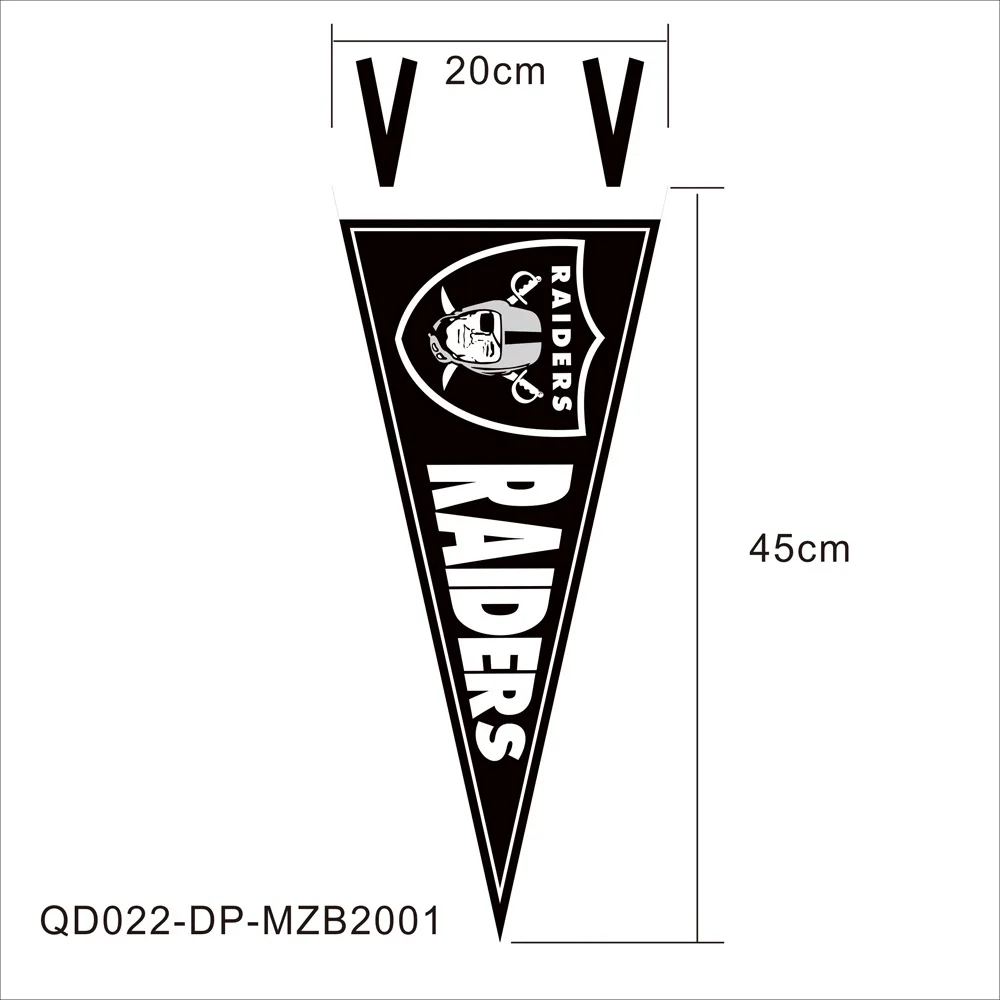 Promotion Advertising Sports Custom Felt Triangle Flag Pennant Banner NFL Football Fans Triangle Flag Banner