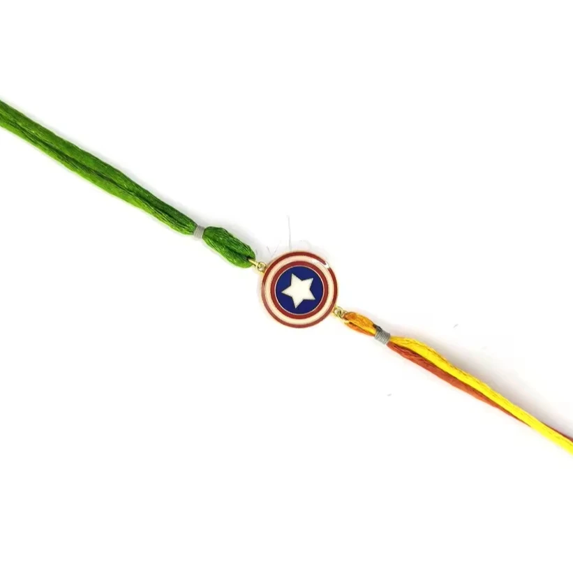 925 Sterling Silver Charm For Kids Brother Bro Captain America Fancy Trendy Combo Cartoon For Raksha Bandhan Kid Bracelet