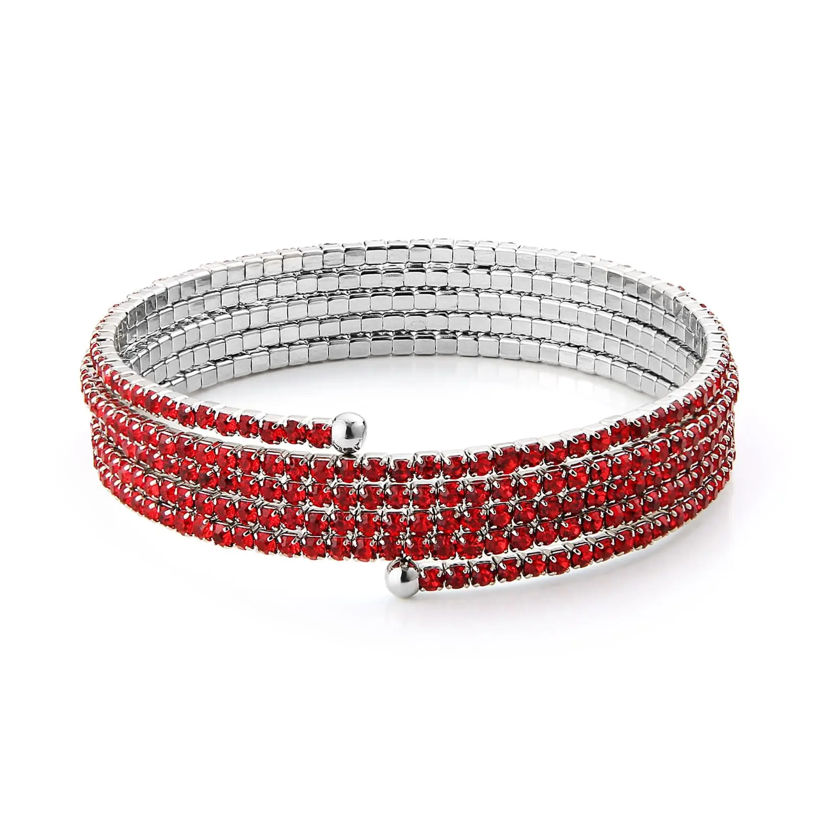 Crystal Rhinestone Bracelet Women Girls Delicate Multilayer Bracelet 6 Rows Layered Bracelet Jewelry for Prom Party Wedding