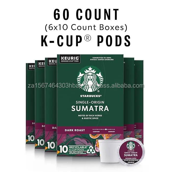 Starbucks K-Cup Coffee Pods, Dark Roast Coffee, Sumatra for Keurig Brewers, 100% Arabica