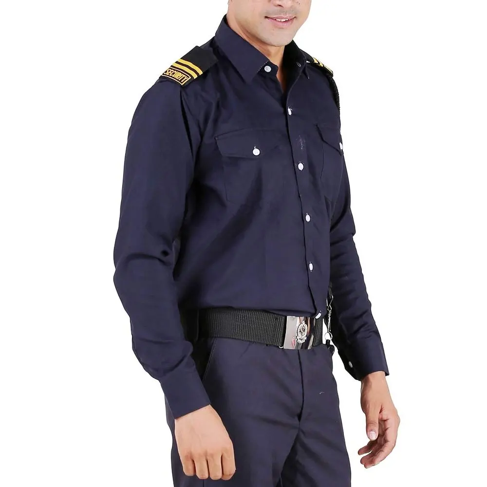 Custom Factory Price blue design Warden Staff Work wear Security Guard Uniform Men Jacket and Trousers Sets