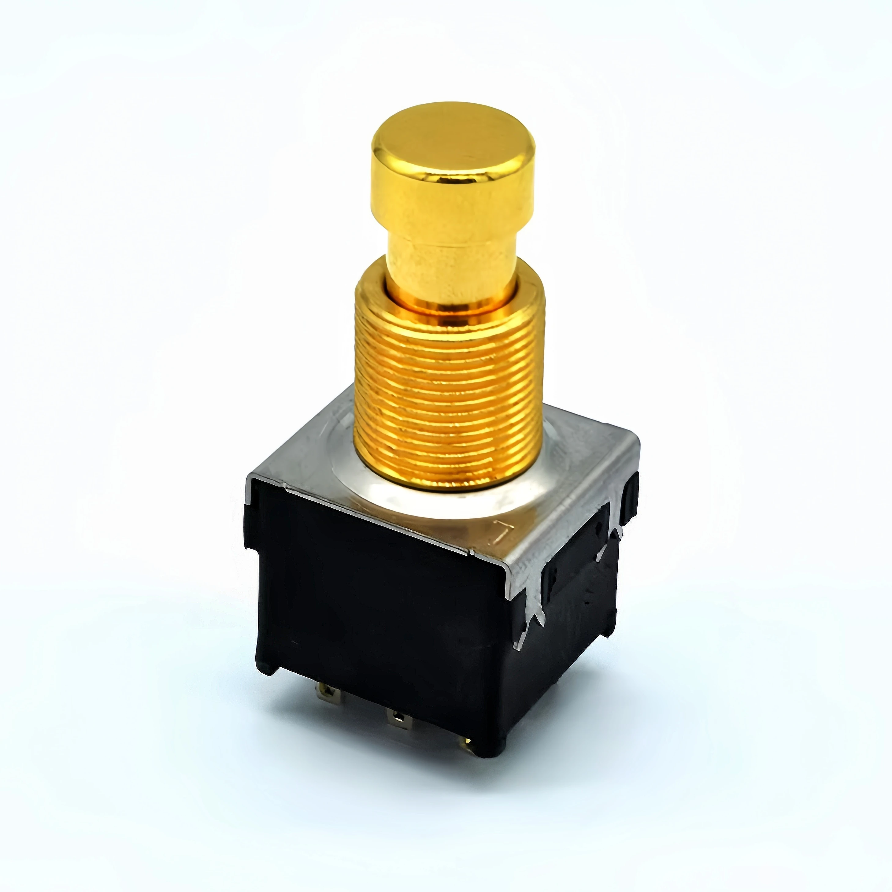 Terwin Customizable Mini DPDT Latching Switches ON/ON Guitar Effect Push Button Stomp Pedal Foot Switch