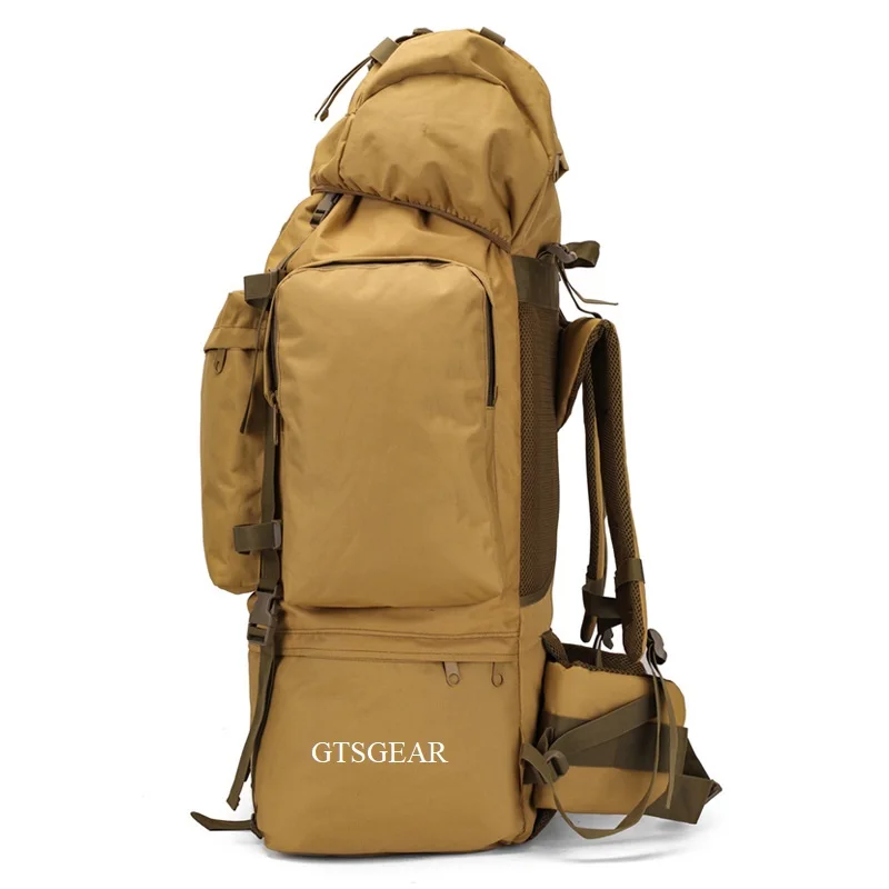 BP43 110L Large Capacity Outdoor Hiking Camping Backpack Sports Travel Backpack Bracket Mountaineering Bag Free Rain Cover