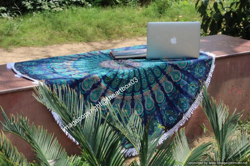 Round Bohemian Mandala Tapestry Wall Hanging Handmade Printed Floor Yoga Mat Living Room Indian Style Garden Picnic Home Decor