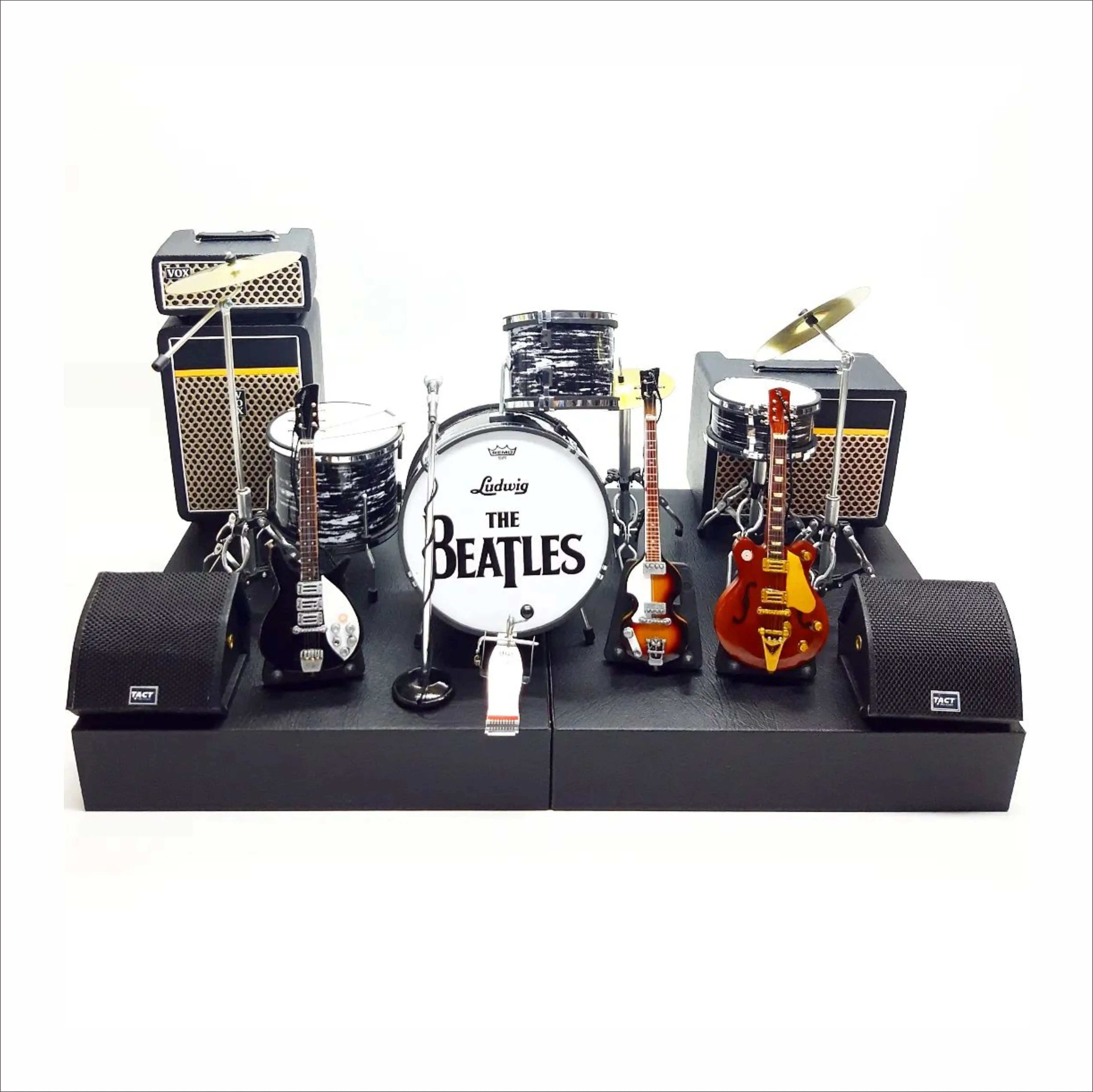 Miniature guitar  Set The Beatls exclusive package with Stage | Sound Amplifier | Microphone | for Indoor Decorations