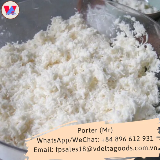 Vietnamese frozen grated cassava/ Common ingredients for Specialty food (khoai mi bao dong lanh) Holiday