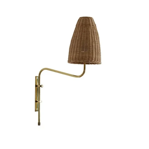 hot sale Antique Design Rattan wall lamp Light Wood Lamp Natural Bamboo Chandelier For Restaurant Loft Bedroom