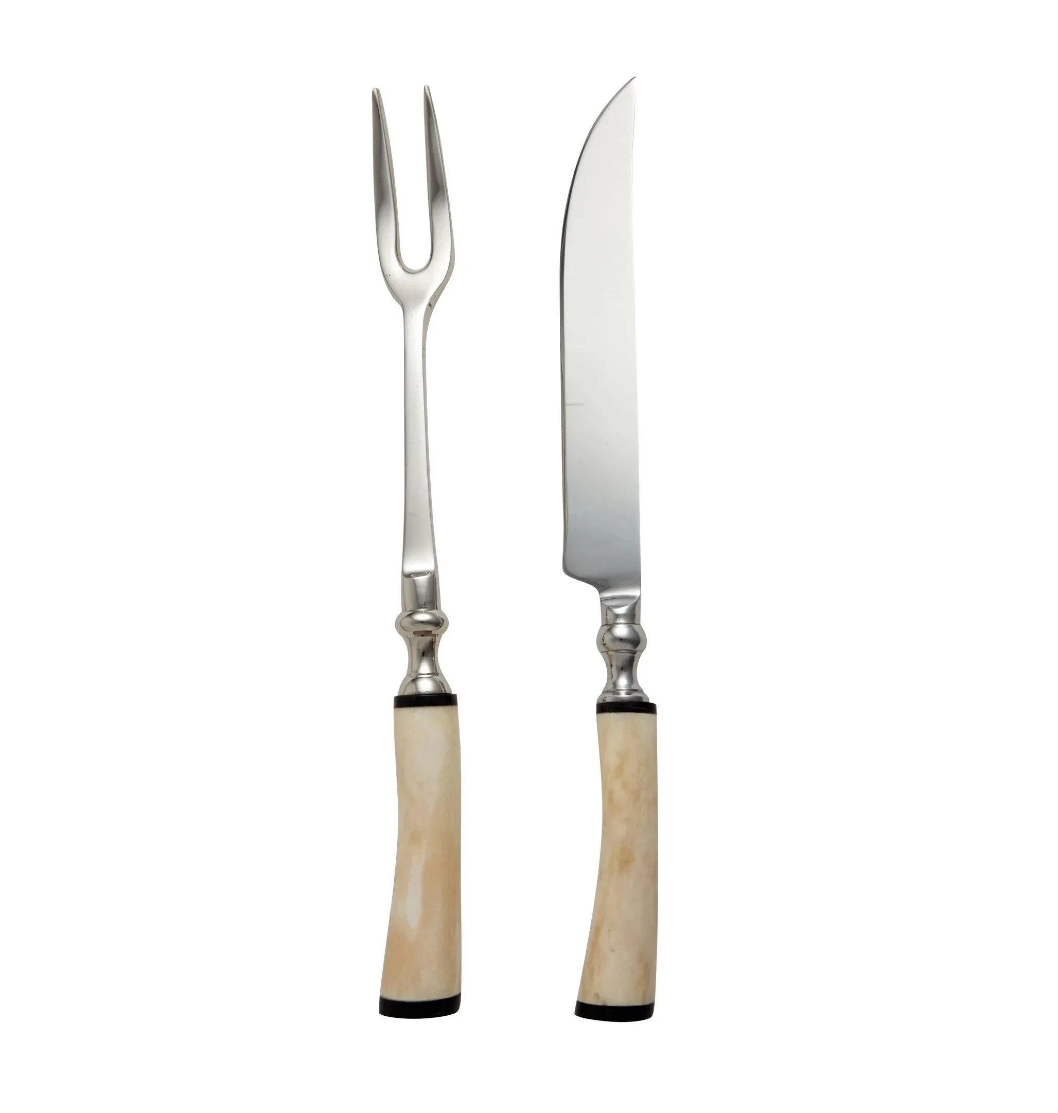 White Colored Handle Carving Fork And Knife Set With Premium Quality Design Fork And knife