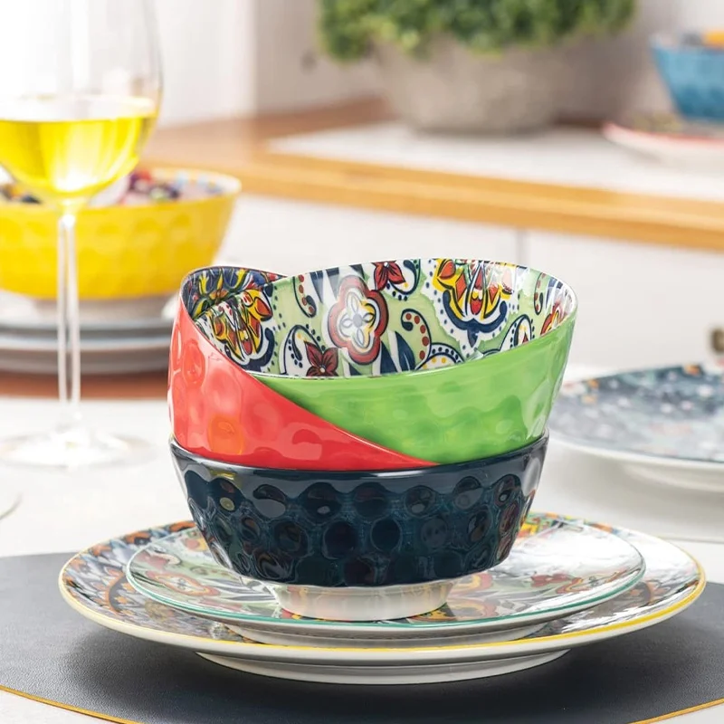 Handpainted Bohemian Style Small Floral Dinner Set Wholesale Porcelain Dinnerware turkish bowl