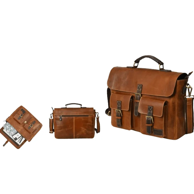 Premium Leather Laptop Bag Sleek Handbag with Multi-Functional Storage 15.6' Laptops Perfect for Office Employees Teachers