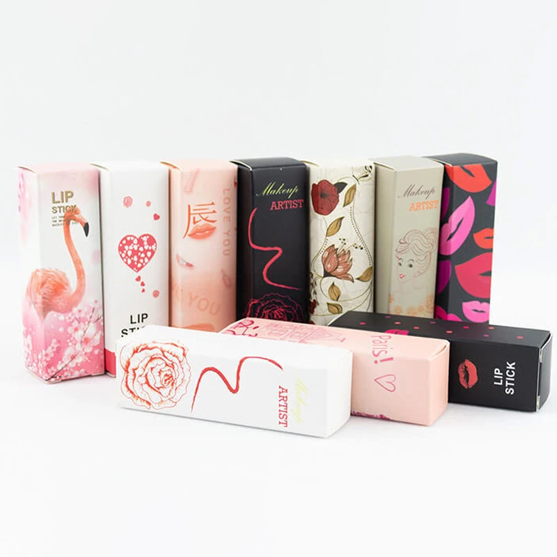 Customized wholesale luxury empty lip gloss red liquid lipstick paper packaging box custom logo for lipstick