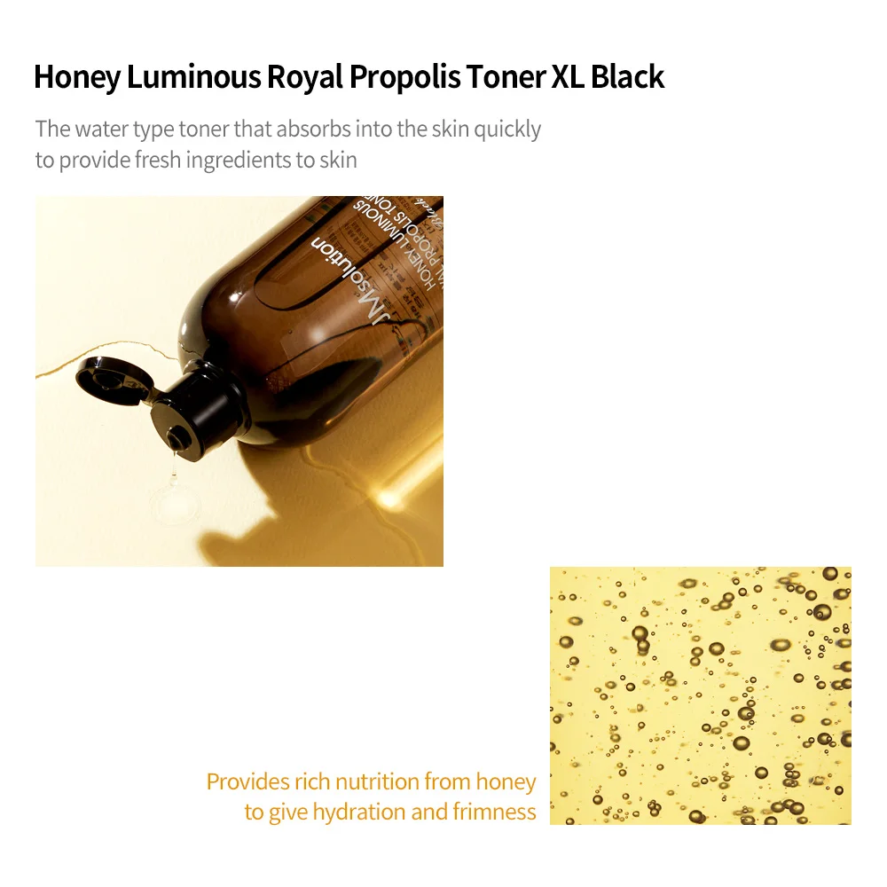 JMSOLUTION HONEY LUMINOUS ROYAL PROPOLIS TONER XL Black Made In korea Hot Selling Korean Skincare Product Wholesale