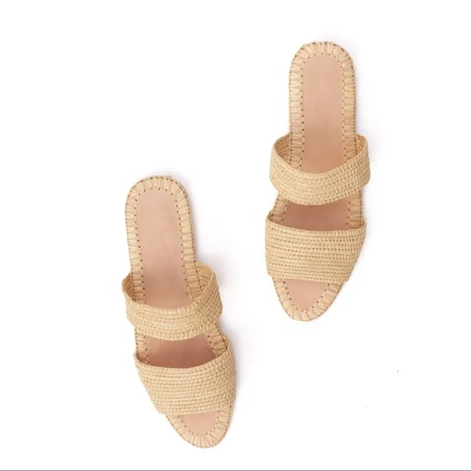 Best Sale High Quality Quick-Drying luxury shoes Handmade Women Raffia Shoes Slippers Sandals Ladies Footwear