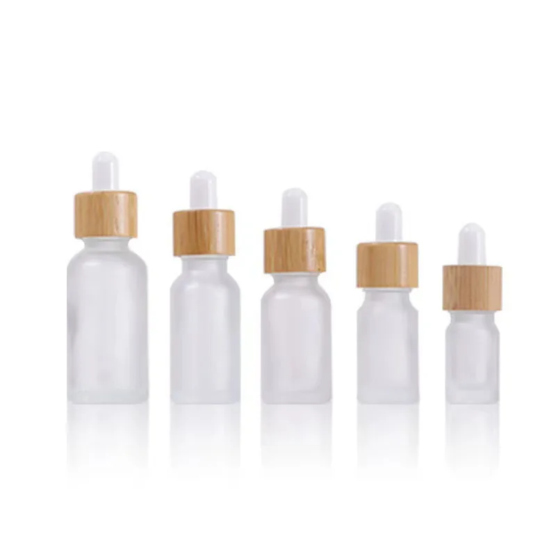 Custom Logo Printed Frost Glass Bottle with Flat Shoulder Serum Empty Clear Dropper Cylinder Shape 15ml 30ml 100ml Capabilities