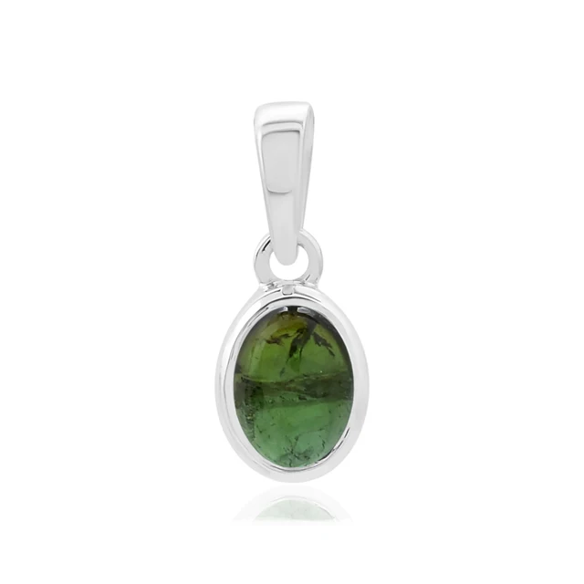Charm pendant natural stone 925 sterling silver tourmaline gemstone pendant fine Jewelry