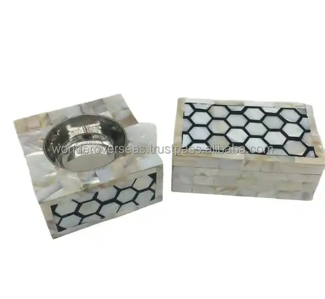 Modern Mother Of Pearl Inlay Bakhoor Trendy Bone Inlay Bakhoor Burner Latest Mabkhara Resin Incense Burner BY WONDER OVERSEAS