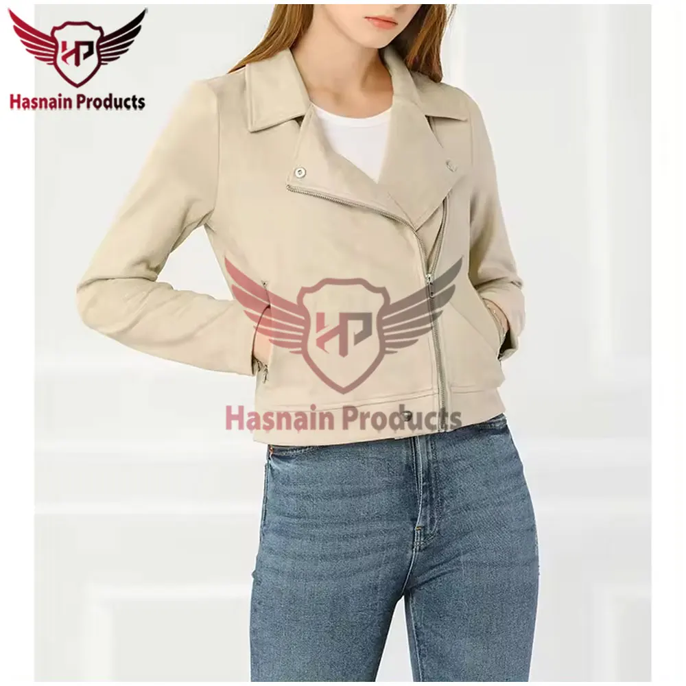 Custom OEM Design Woman Sheepskin Suede Leather Jacket for Girls - Young Fashion Winter Wear Woman leather jacket