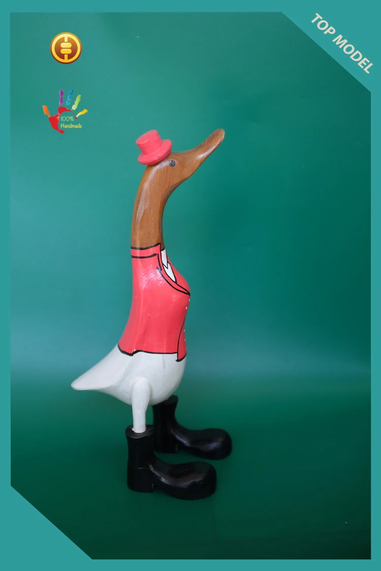 Wood Animal Decoration Bamboo Root Duck 100% Handmade Home and Garden Decoration