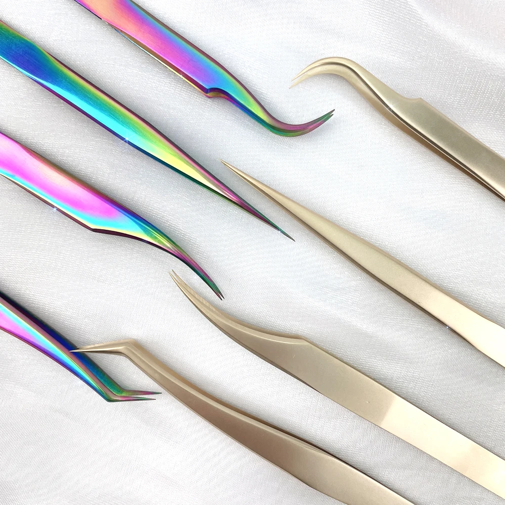 volume tweezers set with fiber tips stainless steel high quality dumout vetus classic volume eyelash tweezers set with logo