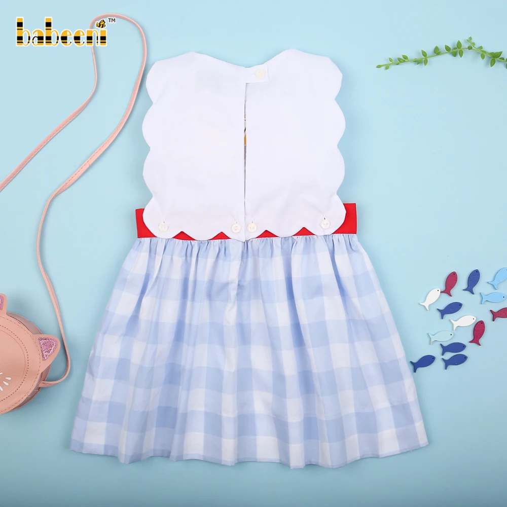 Crab crochet girl baby dress OEM ODM kids smock dress customized hand made embroidery wholesale manufacturer - BB3057