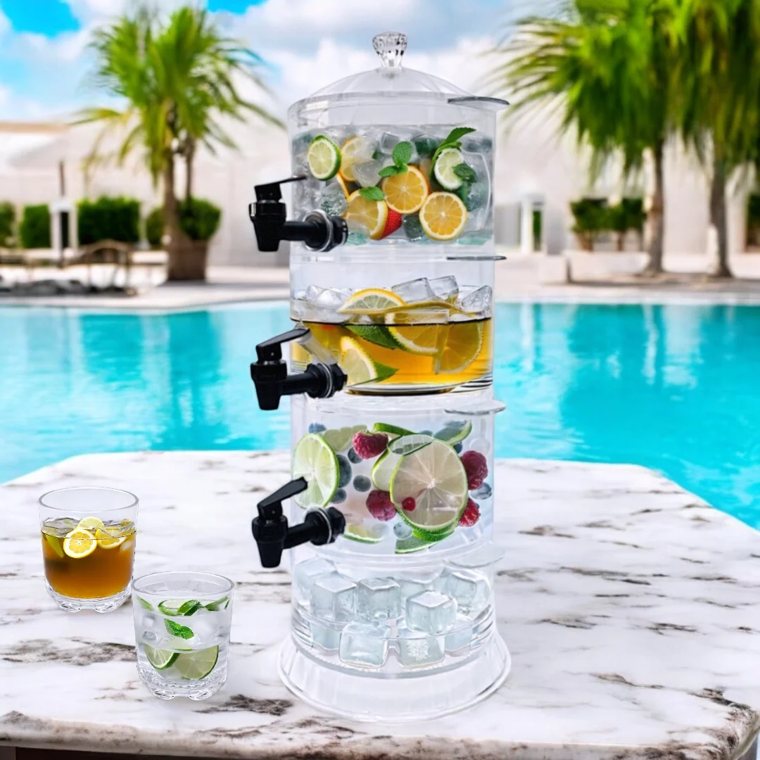 3 Tank Plastic Insulated Beverage Dispenser Cold Drink Dispenser Juice