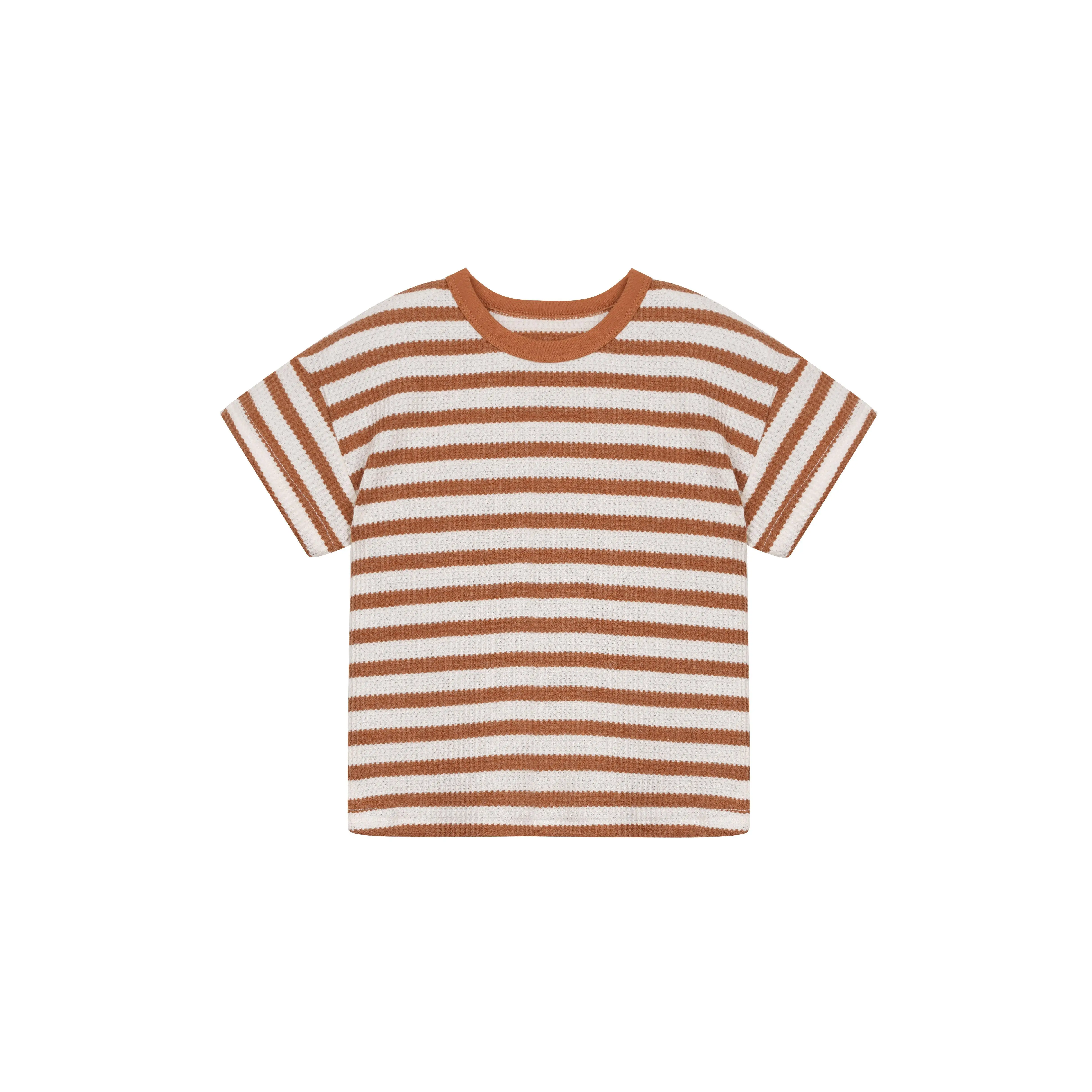 Топ в вафельную полоску, оранжевые детские дети, высокое качество, оптовая продажа, органический хлопок, заказной цвет