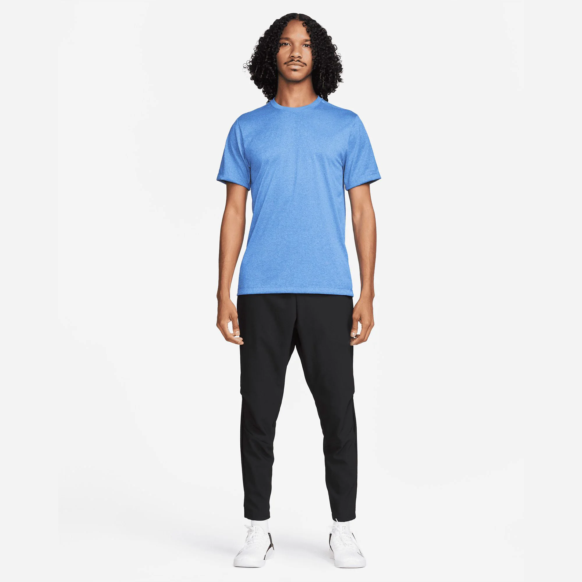 100% Polyester Pacific Blue Mens Fitness T-Shirt Relaxed Standard Fit with Ribbed Neckband Soft and Smooth Jersey Fabric