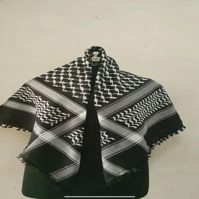 Palestine scarf of Men Yashmagh Shemagh Black handmade Arab Men Arafat Scarf Keffiyeh with tassel Muslim Hijab Shemagh