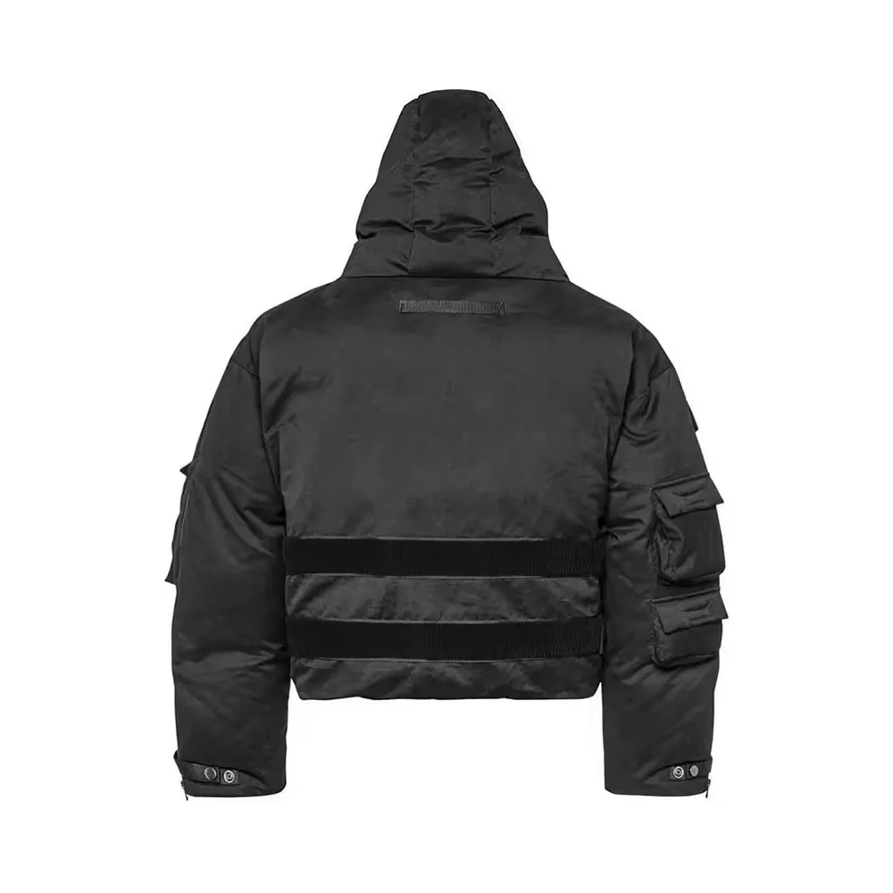 Latest High Quality Face Masked Multiple Pockets Black Lightweight Custom Logo Bubble Winter Goose Down Coat Puffer Jacket Men