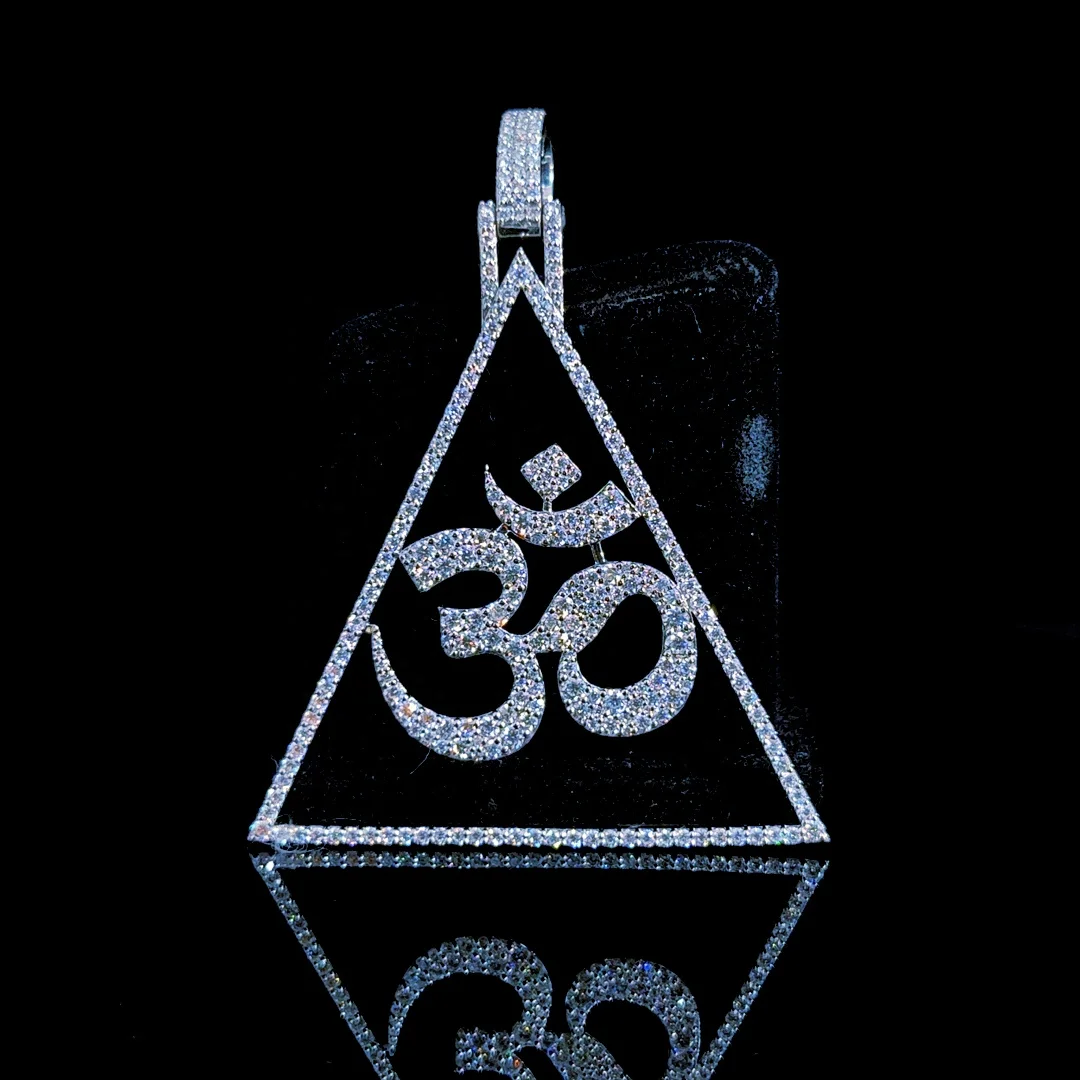 925 Sterling Silver Pass Diamond Tester Vvs Moissanite Yoga Om Pendants Jewelry Accessories Religions Om Pendants