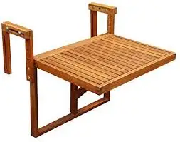 Acacia Balcony Table 600 X 400 with Steel Frame Decoring Balcony
