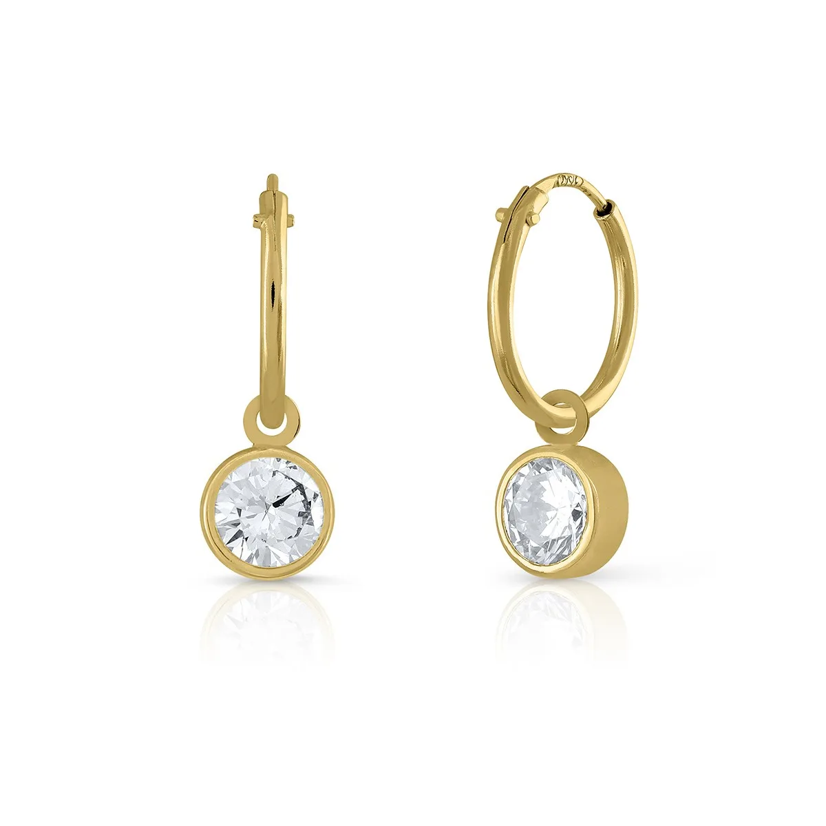 9K SOLID GOLD Fashion Earrings (Available 10k-14k-18k) Hoop Women Children Kids Ear Clip Screw Back Made in Spain